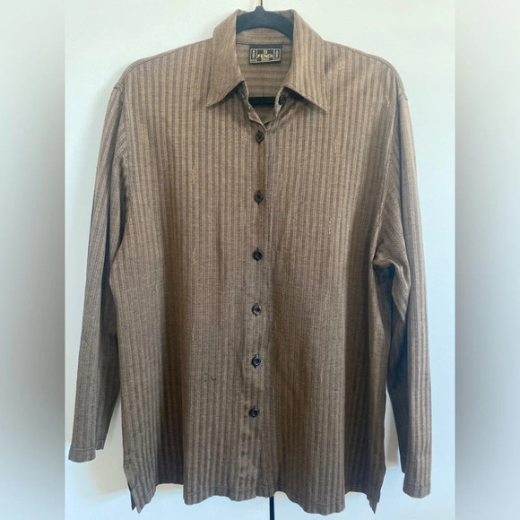 FENDI Vintage Brown Men’s Button Down Shirt Size Medium - Picture 1 of 11